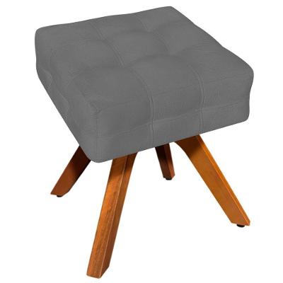 Puff Decorativo Base Giratória Karen Suede Grafite