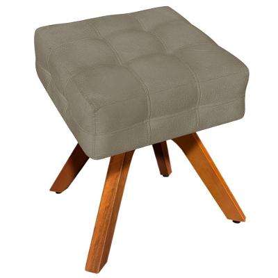 Puff Decorativo Base Giratória Karen Suede Nude - Gran Belo