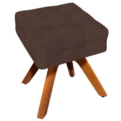 Puff Decorativo Base Giratória Karen Suede Marrom