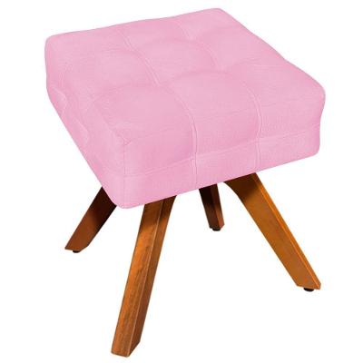 Puff Decorativo Base Giratória Karen Suede Rosa - Gran Belo