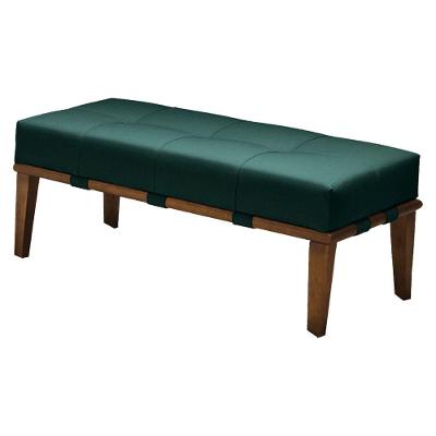 Puff Decorativo 100cm Martínez Veludo Pés Madeira Verde/mel