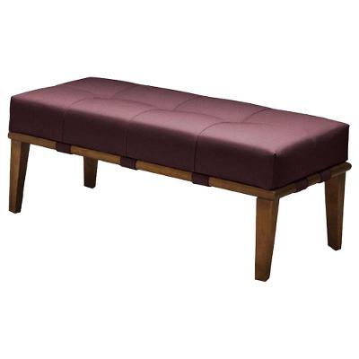 Puff Decorativo 100cm Martínez Veludo Pés Madeira Rosa/mel