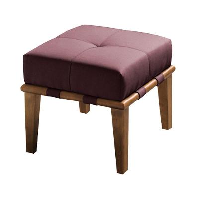 Puff Decorativo 45cm Martínez Veludo Pés Madeira Rosa/mel