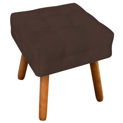 Puff Decorativo Pés Palito Karen Suede Marrom - Gran Belo