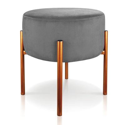Puff Iron Suede Base Cobre Palito Grafite