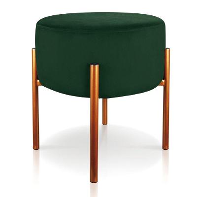 Puff Iron Suede Base Cobre Palito Verde