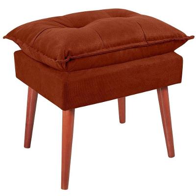 Puff Puf Opall Pes Palito 55X40Cm Suede Terra Cota Mpassos Terra Cota