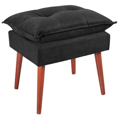 Puff Puf Opall Pes Palito 55X40Cm Suede Preto Mpassos Preto