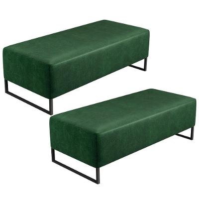 Kit 02 Puffs Bali Base Ferro 120x50 Cm Facto Verde Musgo