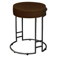 Kit 4 Puffs Dara Suede Marrom Base Preto - 2