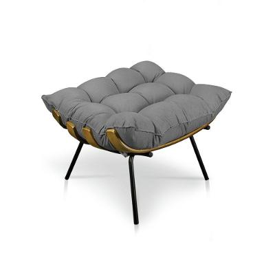 Puff Costela Suede Base Metal D'rossi - Grafite