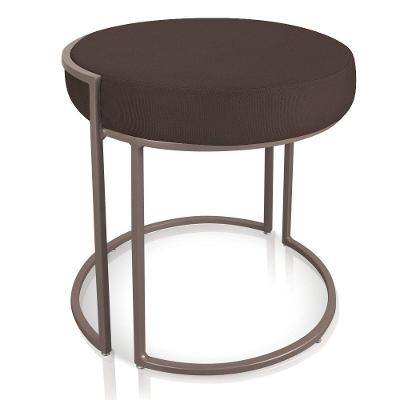 Puff Love Suede Marrom Base Cobre D´rossi