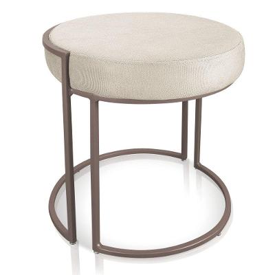 Puff Love Suede Bege Base Industrial Cobre - D´rossi