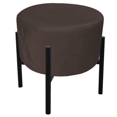 Puff Iron Suede Marrom Base Palito D´rossi