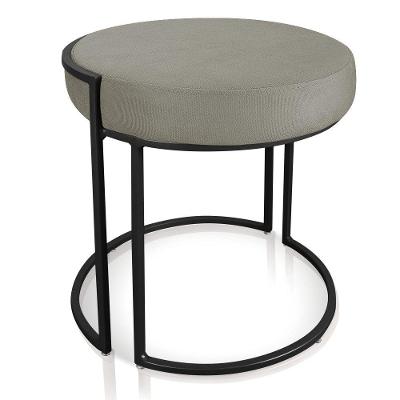 Puff Love Suede Marrom Rato Base Industrial Preto D´rossi