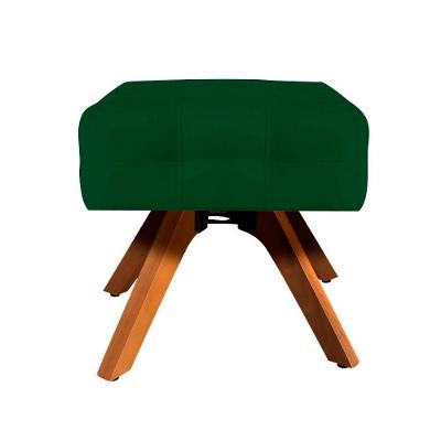Puff Giratório Elisa Suede Base Madeira Mm30 Verde