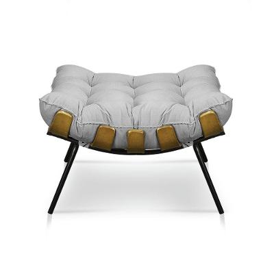 Puff Costela Suede Base Metal D'rossi