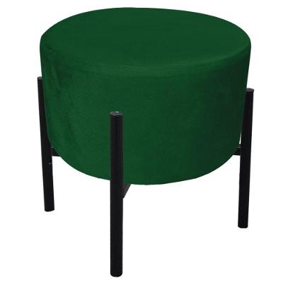 Puff Iron Suede Base Preto Palito Verde