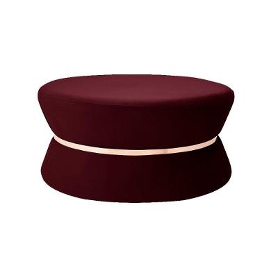 Puff Sala de Estar 95cm Dhaka Veludo Vinho Gran Belo