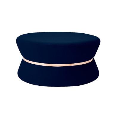 Puff Sala de Estar 95cm Dhaka Veludo Azul Marinho Gran Belo