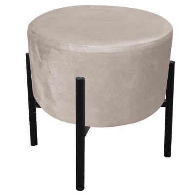 Puff Iron Suede Base Palito D´rossi Bege
