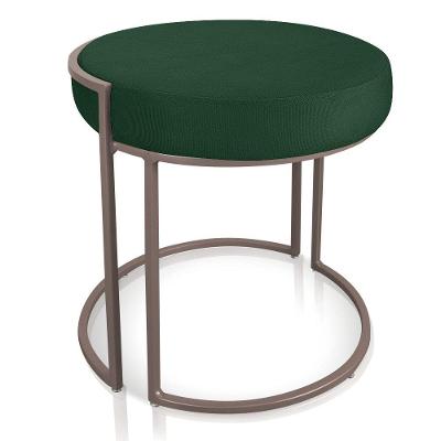 Puff Love Suede Verde Base Industrial Cobre D´rossi