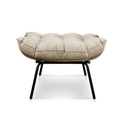 Puff Costela Suede Base Metal Bege