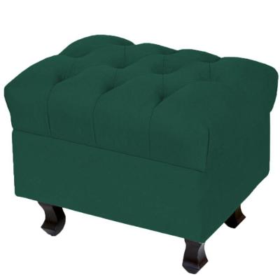 Puff París Luis Xv L02 Capitone Suede Verde Musgo