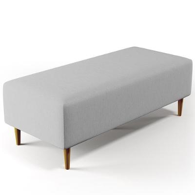 Puff Sala De Estar Bali Pés Palito 120x50 Cm Linho Cinza