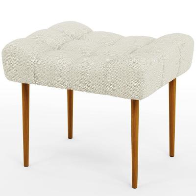 Puff Para Sala De Estar Requinte L02 Linho Champagne