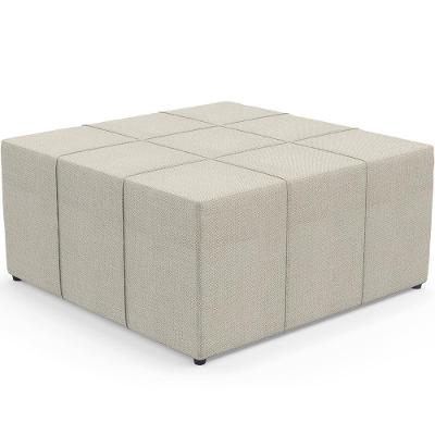 Puff Quadrado Milano 90x90cm W01 Linho Champagne