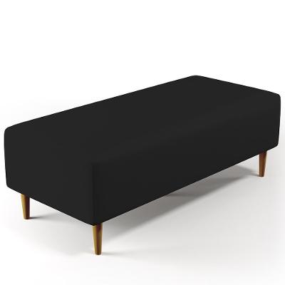 Puff Sala De Estar Bali Pés Palito 120x50 Cm Corano Preto