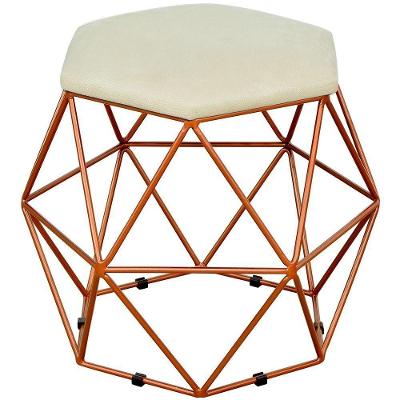Puff Aramado Bronze Six L02 Suede Bege