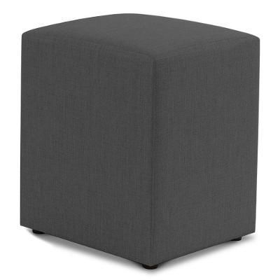 Puff Decorativo Sala De Estar Quadrado 36x47cm Linho Cinza - Desk Design