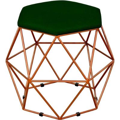 Puff Aramado Bronze Six L02 Suede Verde Musgo