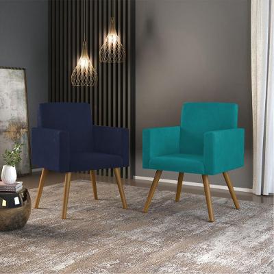 Kit 2 Poltronas Azul Marinho E Azul Turquesa