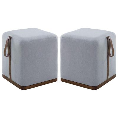 Kit 02 Puff Decorativo Sala de Estar Nurse Cinza Claro