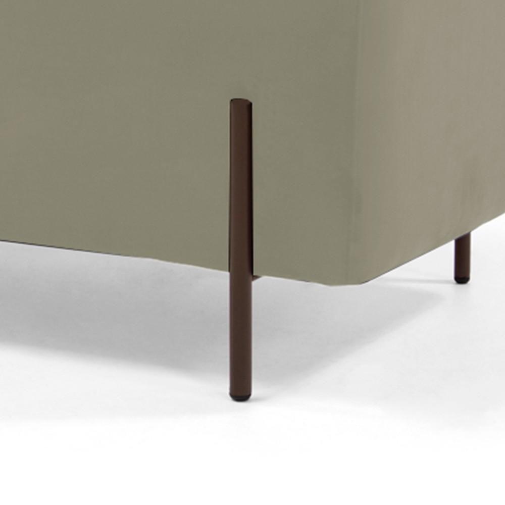 Kit 02 Puffs Retangular 90x45 D02 Veludo Bege C-309 - 4