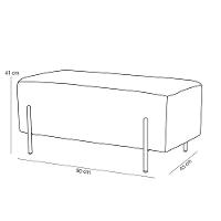 Kit 02 Puffs Retangular 90x45 D02 Veludo Bege C-309 - 2