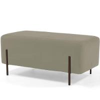 Kit 02 Puffs Retangular 90x45 D02 Veludo Bege C-309