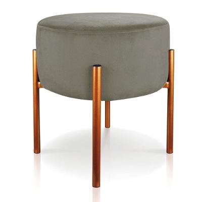 Puff Iron Suede Base Cobre Palito Marrom Rato