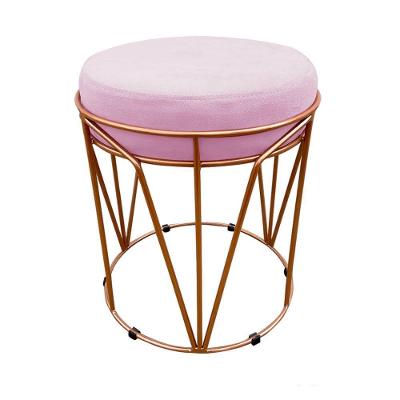 Puff Multiuso Com Mesa 2 Em 1 Suede Rosa Bebê Base Cobre