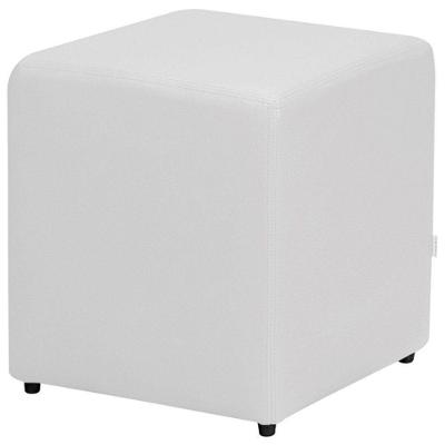 Puff Quadrado Decorativo L02 Corino Branco - Lyam Decor