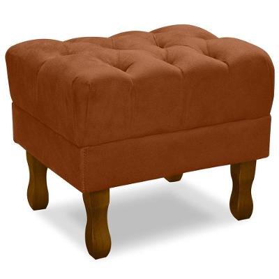 Puff Puf Retro Capitone 55X44Cm Suede Terra Cota Mpassos Terra Cota