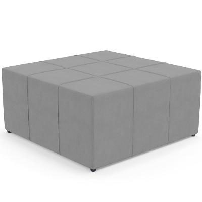 Puff Quadrado Milano 90x90cm W01 Suede Cinza