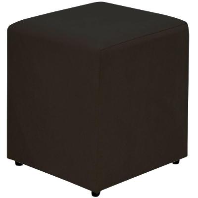 Puff Quadrado L02 Sala De Estar Suede Preto