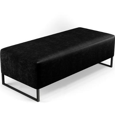 Puff Sala De Estar Base Ferro 120x50 Cm Couríssimo Preto
