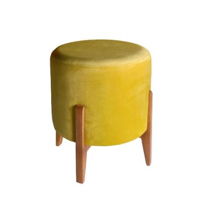 Puff Redondo Luxo Pés Mel 0125
