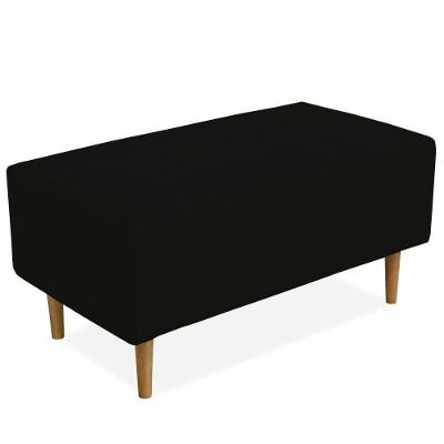 Puff Sala De Estar Cléo W01 Pés Palito 90 Cm Suede Preto