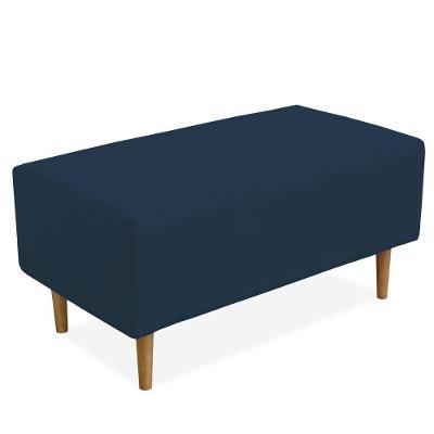 Puff Sala De Estar Cléo Pés Palito 90 Cm Suede Azul Marinho